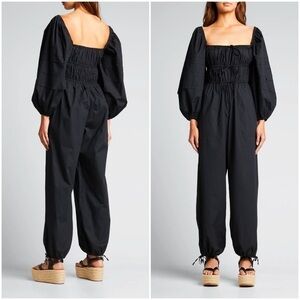 ULLA JOHNSON Amalie Balloon-Sleeve Jumpsuit: Black